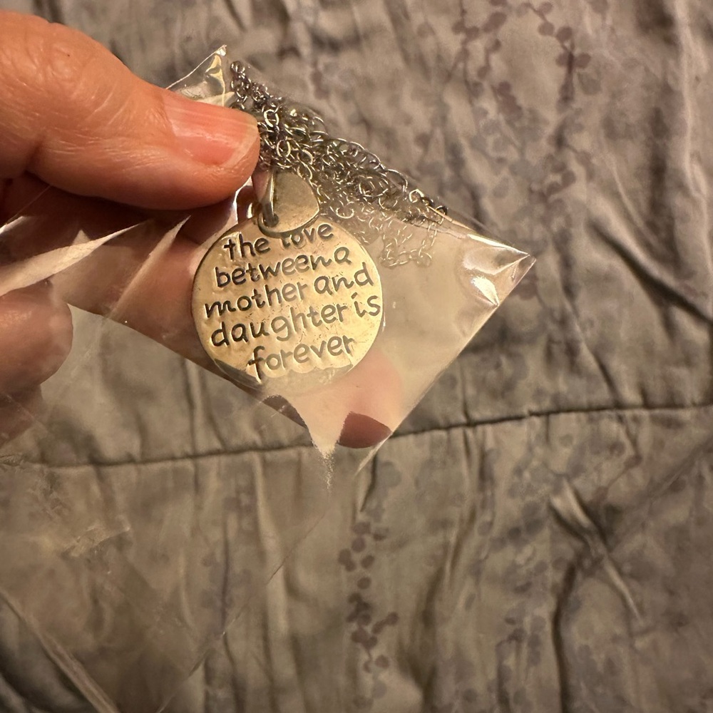 Silver Mother-Daughter Pendant Necklace